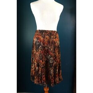 Vintage Y2K Christopher Banks Fall Colors Lace Midi Fit Flare Skirt Whimsigoth